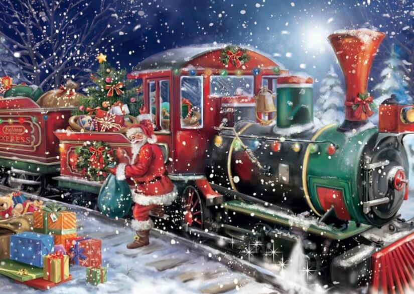 Christmas Train DIY Painting